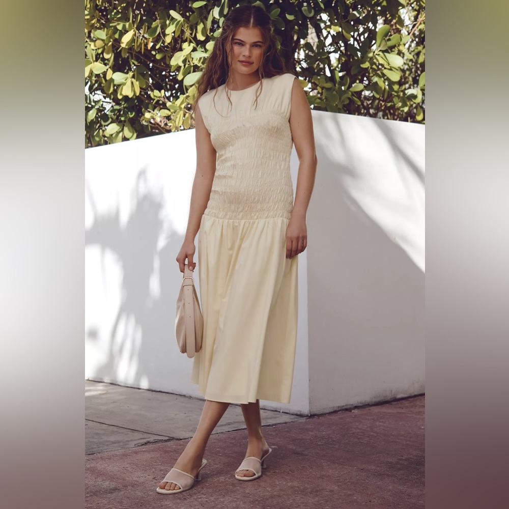 Mare Mare x Anthropologie Sleeveless Smocked Midi Dress S